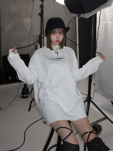 ハートモチーフロングTシャツ