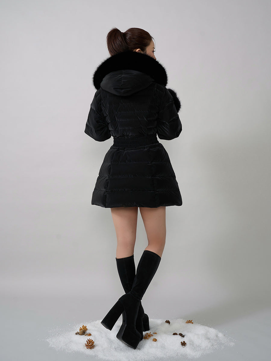 モデル：158cm（着用サイズ：S　着用カラー：BLK）