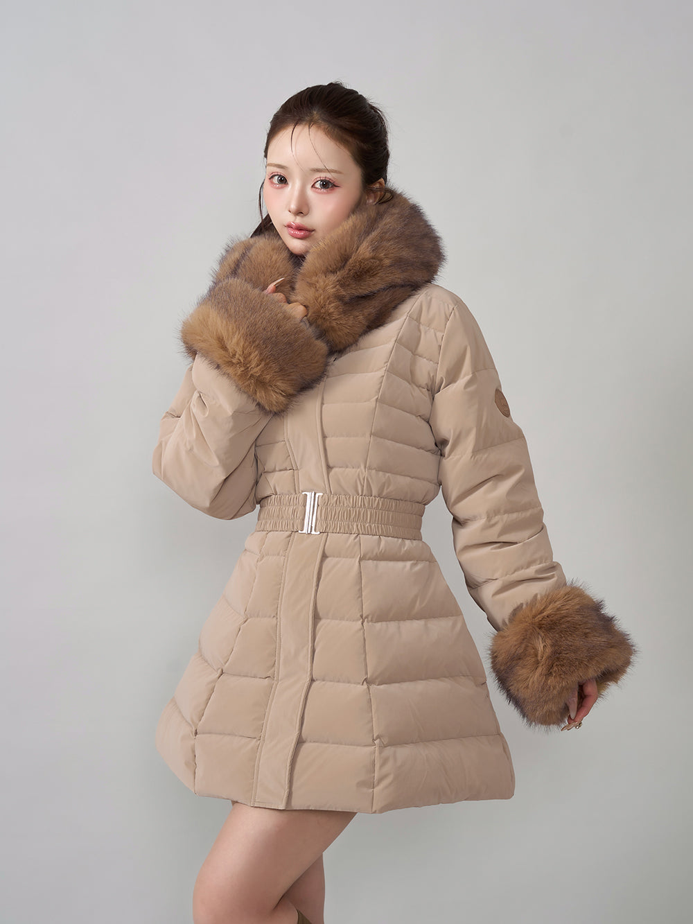 ダーリッチ レディミディダウンコート ベージュM ダーリッチ Darich レディミディダウンコート （ベージュ