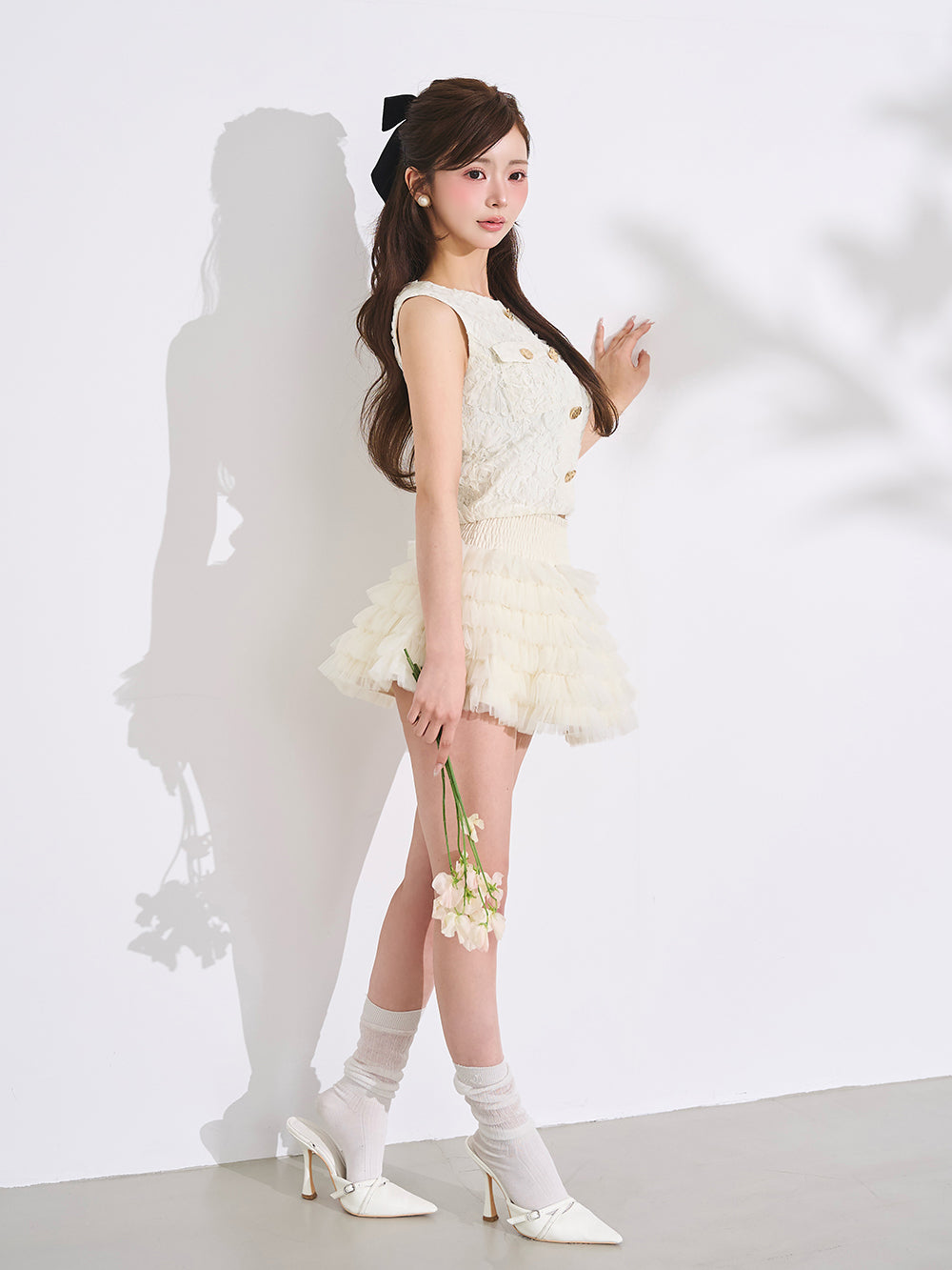 モデル：158cm（着用サイズ：FREE　着用カラー：IVO）