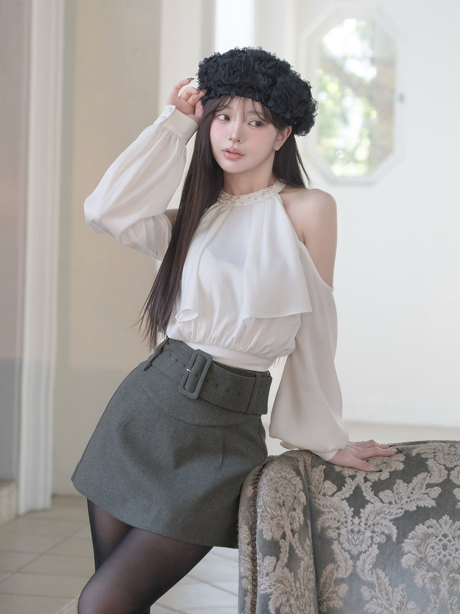 モデル：158cm（着用サイズ：FREE　着用カラー：WHT）