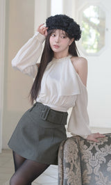 モデル：158cm（着用サイズ：FREE　着用カラー：WHT）