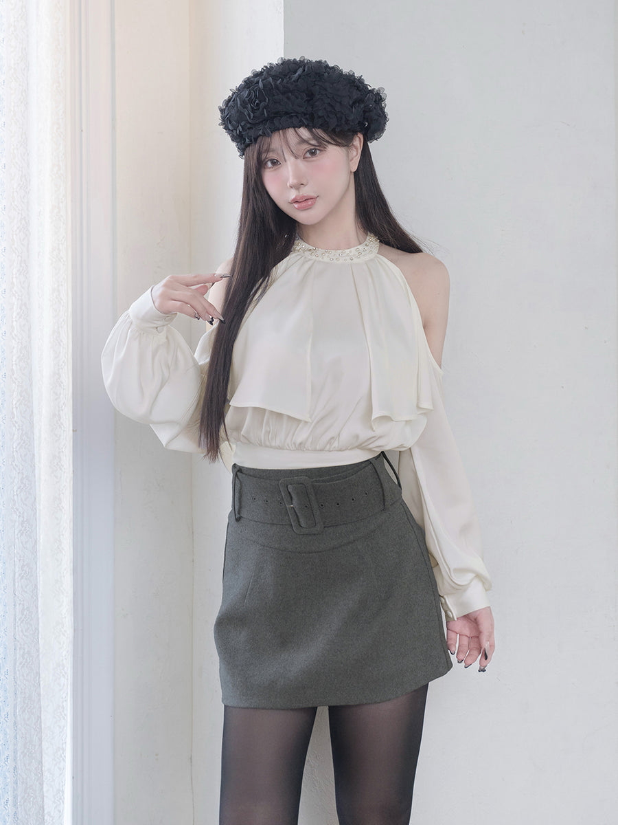 モデル：158cm（着用サイズ：FREE　着用カラー：WHT）