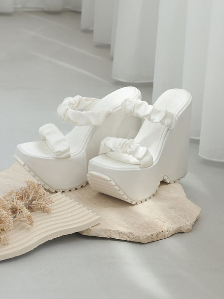 Satin Platform Sandals