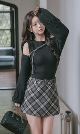 モデル：158cm（着用サイズ：FREE　着用カラー：BLK）