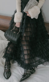 モデル：158cm（着用サイズ：FREE　着用カラー：BLK）
