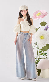 モデル：158cm（着用サイズ：S　着用カラー：I-BLU）