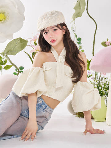 モデル：158cm（着用サイズ：FREE　着用カラー：WHT）