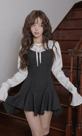 Darich 新品 レイヤードランダムヘムチェックミニワンピース レイヤードランダムヘムチェックミニワンピース – Darich