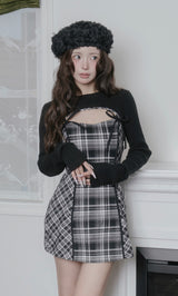 ニットボレロダブルチェックミニワンピース – Darich (ダーリッチ)