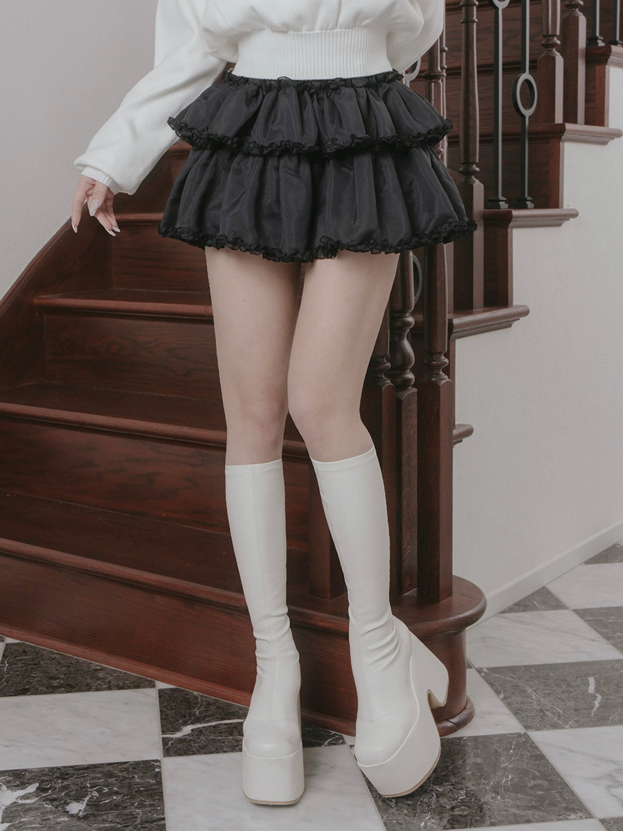 モデル：158cm（着用サイズ：FREE　着用カラー：BLK）