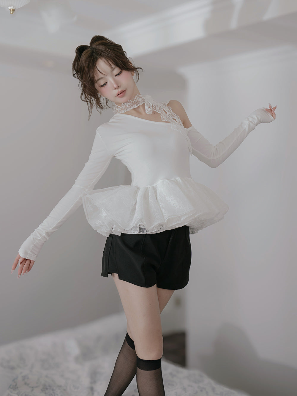 モデル：158cm（着用サイズ：FREE　着用カラー：WHT）