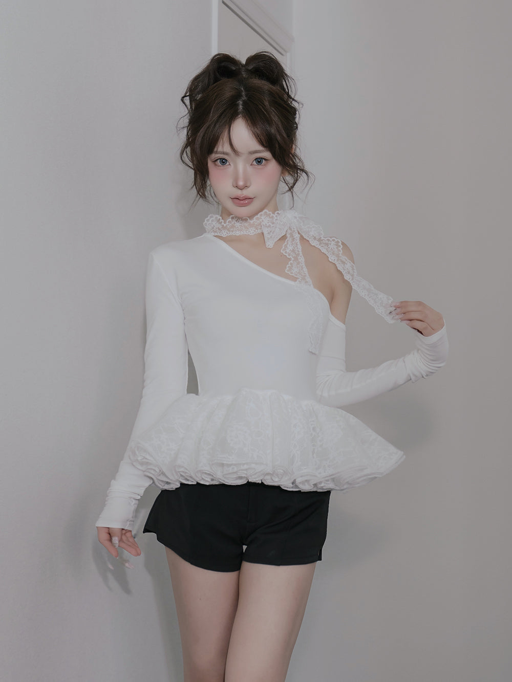モデル：158cm（着用サイズ：FREE　着用カラー：WHT）