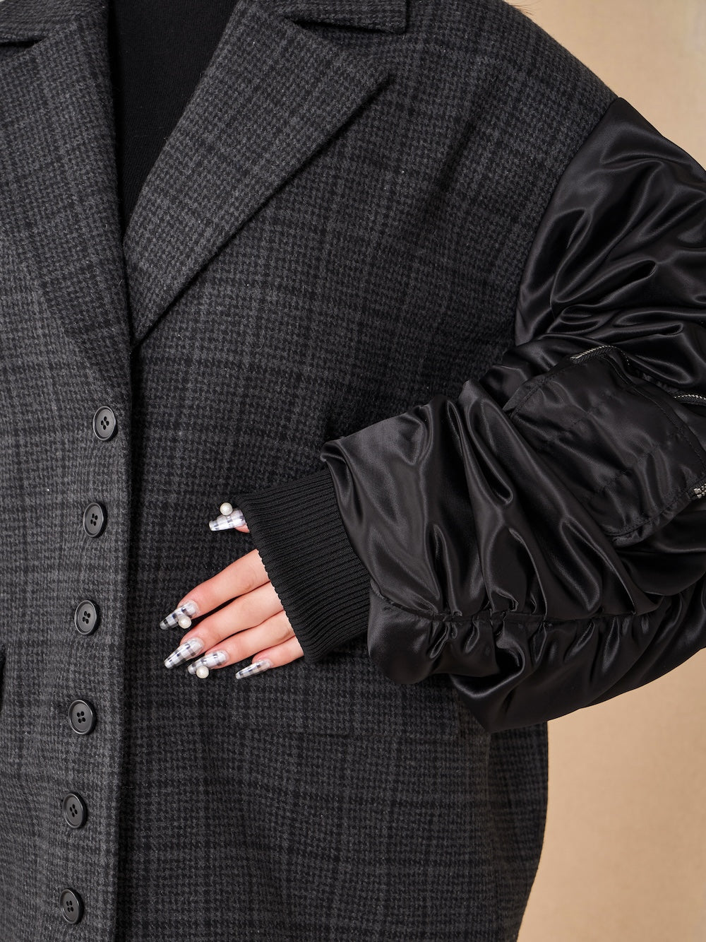 チェックドッキングブルゾン