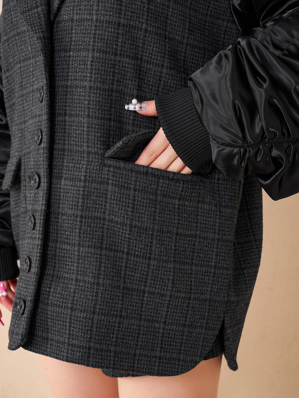 チェックドッキングブルゾン