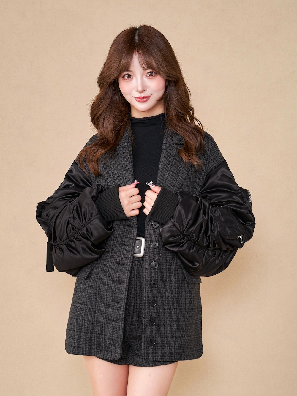 チェックドッキングブルゾン