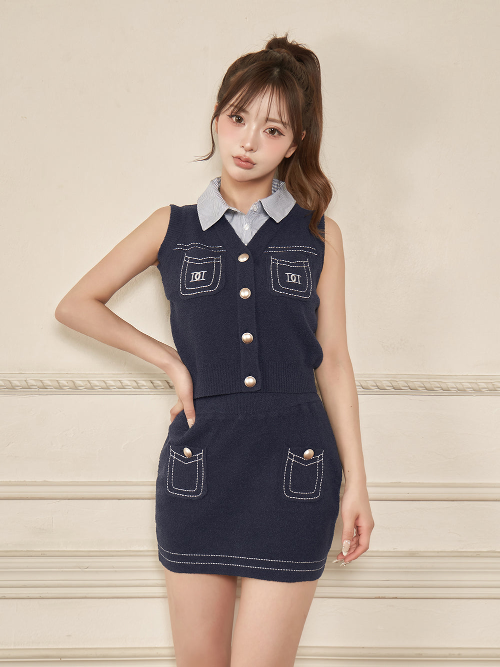 ステッチDDロゴニットセットアップ - nvy