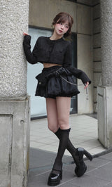 モデル：158cm（着用サイズ：FREE　着用カラー：BLK）