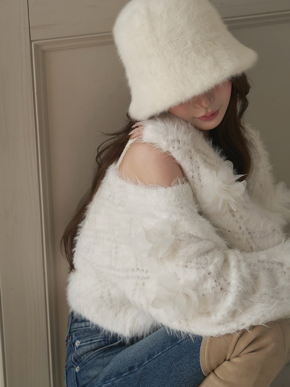 モデル：158cm（着用サイズ：FREE　着用カラー：WHT）