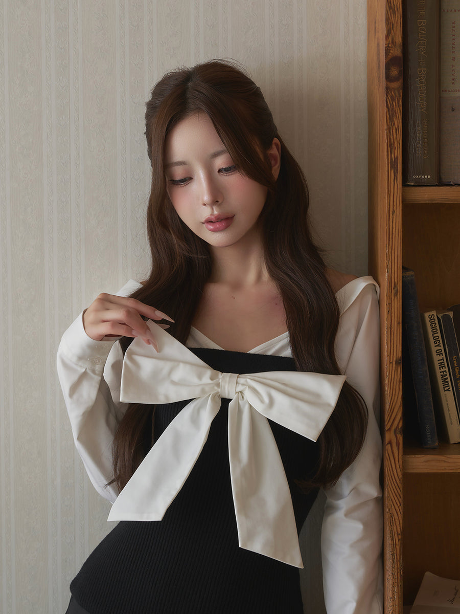 モデル：158cm（着用サイズ：FREE　着用カラー：BLK）