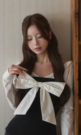 モデル：158cm（着用サイズ：FREE　着用カラー：BLK）