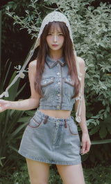 モデル：158cm（着用サイズ：FREE　着用カラー：BLU）