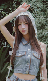 モデル：158cm（着用サイズ：FREE　着用カラー：BLU）