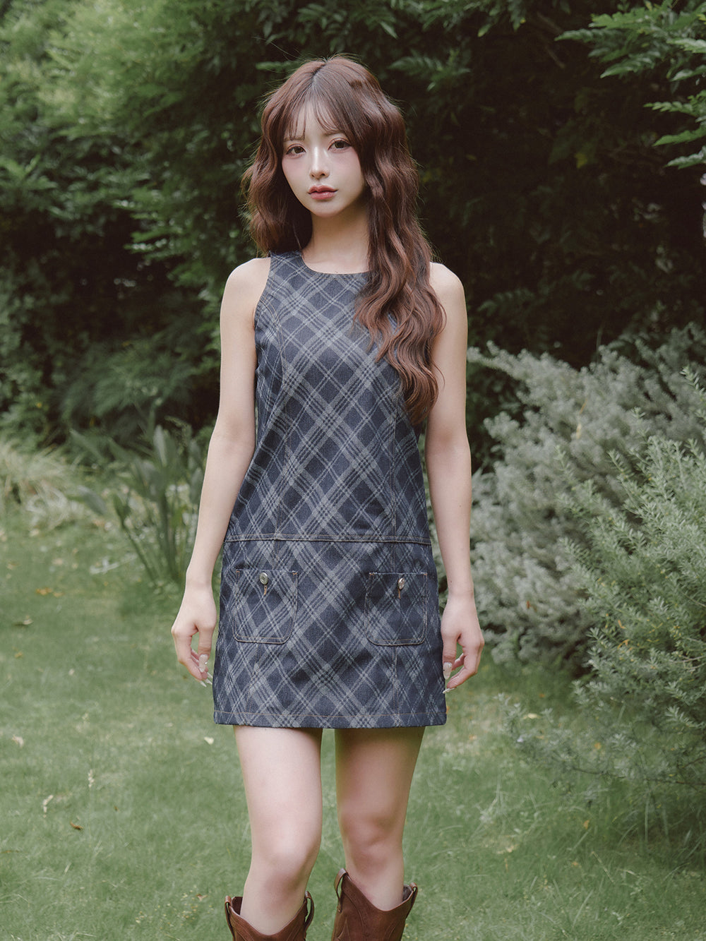 バイヤスチェックデニムミニワンピース – Darich (ダーリッチ)
