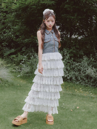 モデル：158cm（着用サイズ：FREE　着用カラー：BLU）