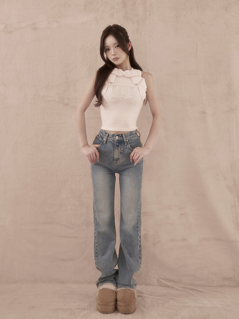 モデル：158cm（着用サイズ：FREE　着用カラー：PNK）