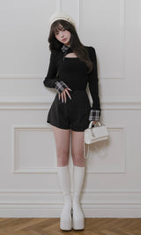 モデル：158cm（着用サイズ：FREE　着用カラー：BLK）