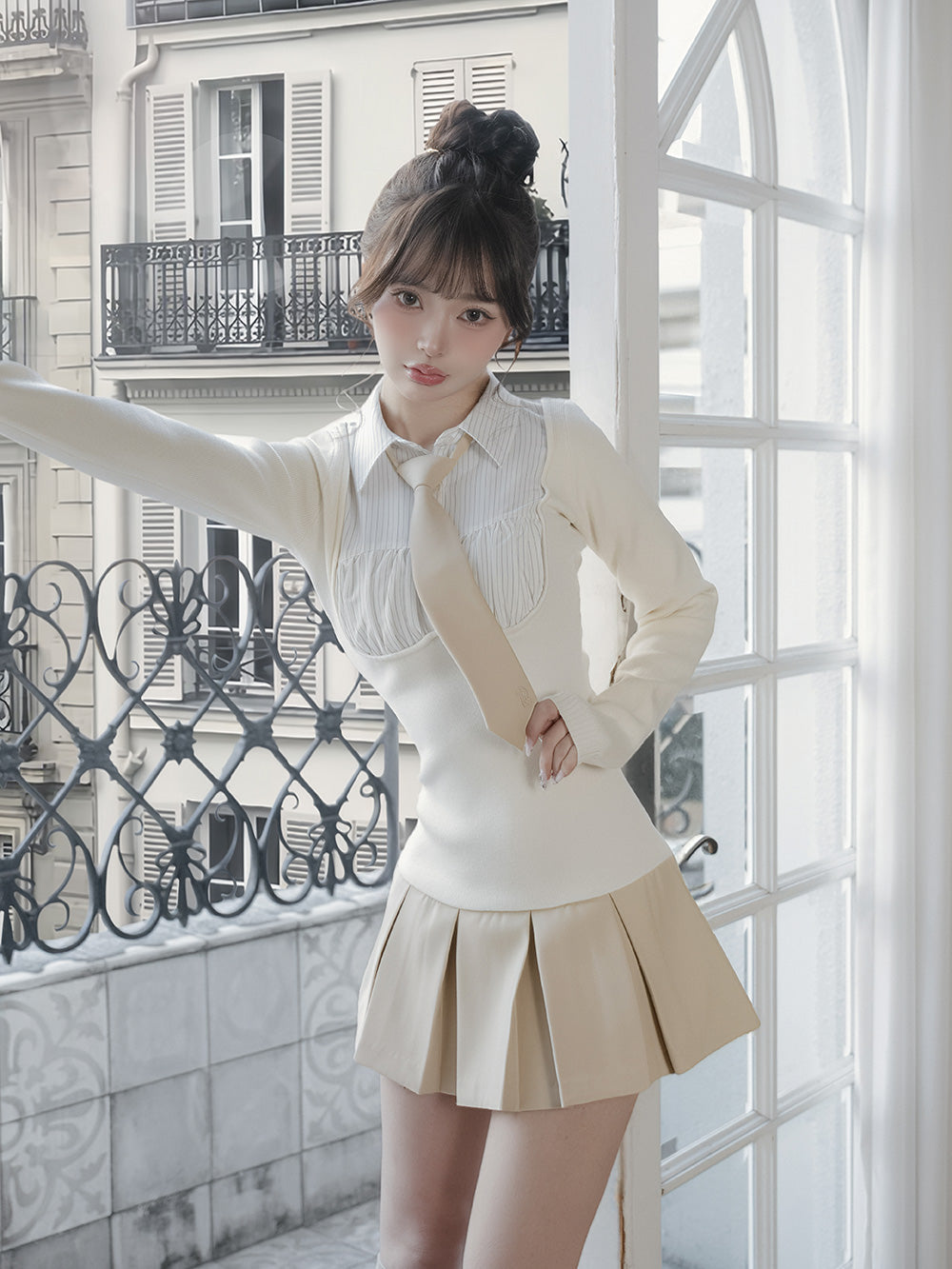 モデル：158cm（着用サイズ：FREE　着用カラー：BEG）