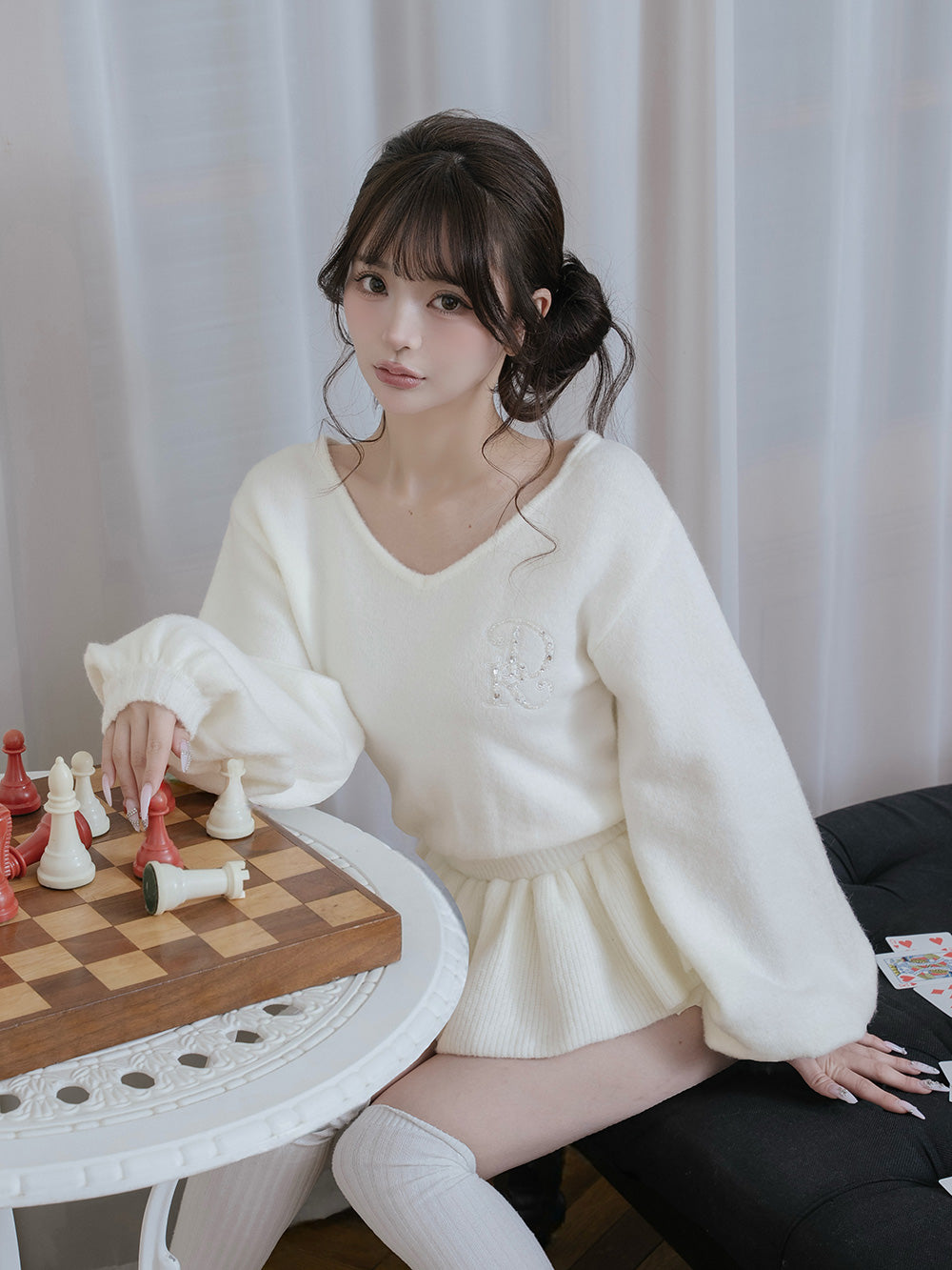 モデル：158cm（着用サイズ：FREE　着用カラー：WHT）