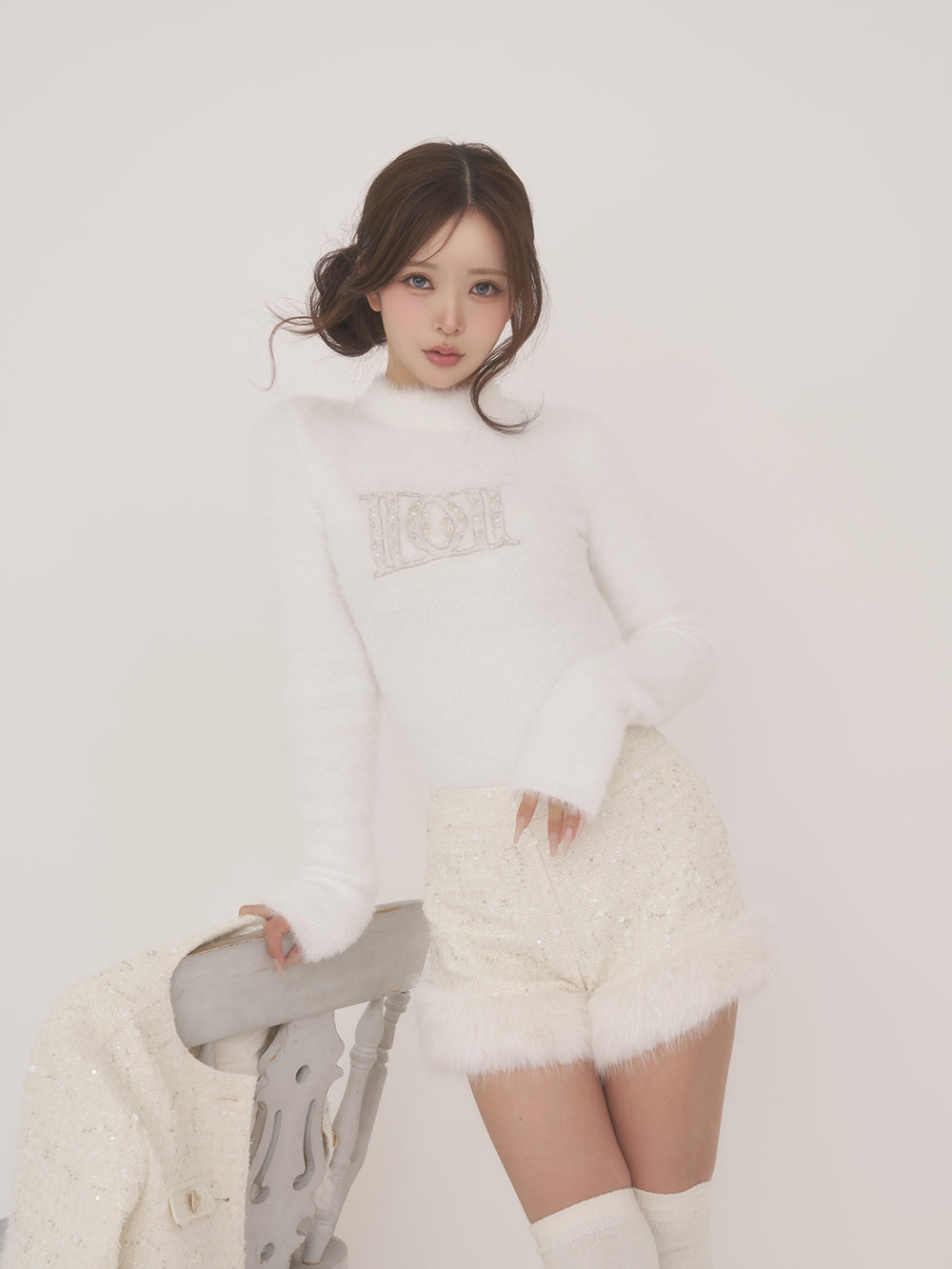 モデル：158cm（着用サイズ：FREE　着用カラー：WHT）