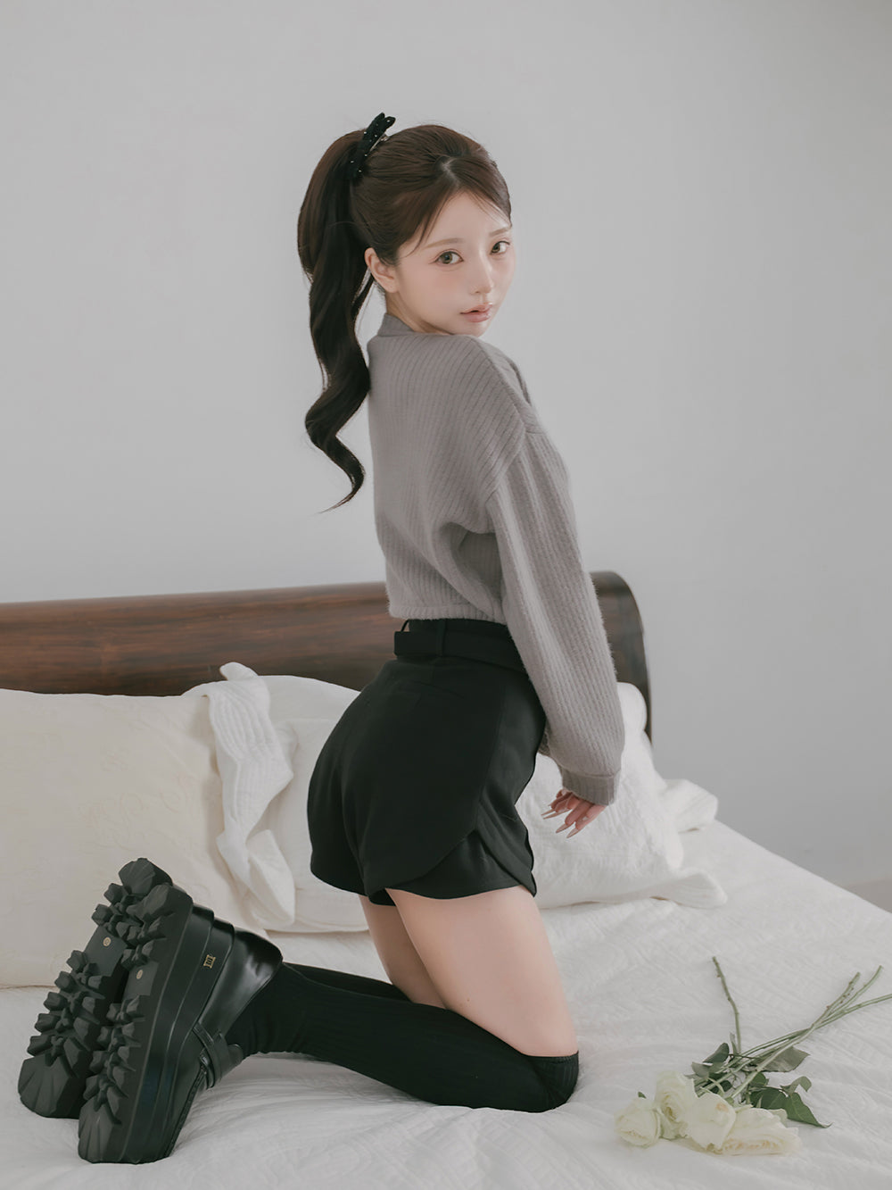 モデル：158cm（着用サイズ：S　着用カラー：BLK）
