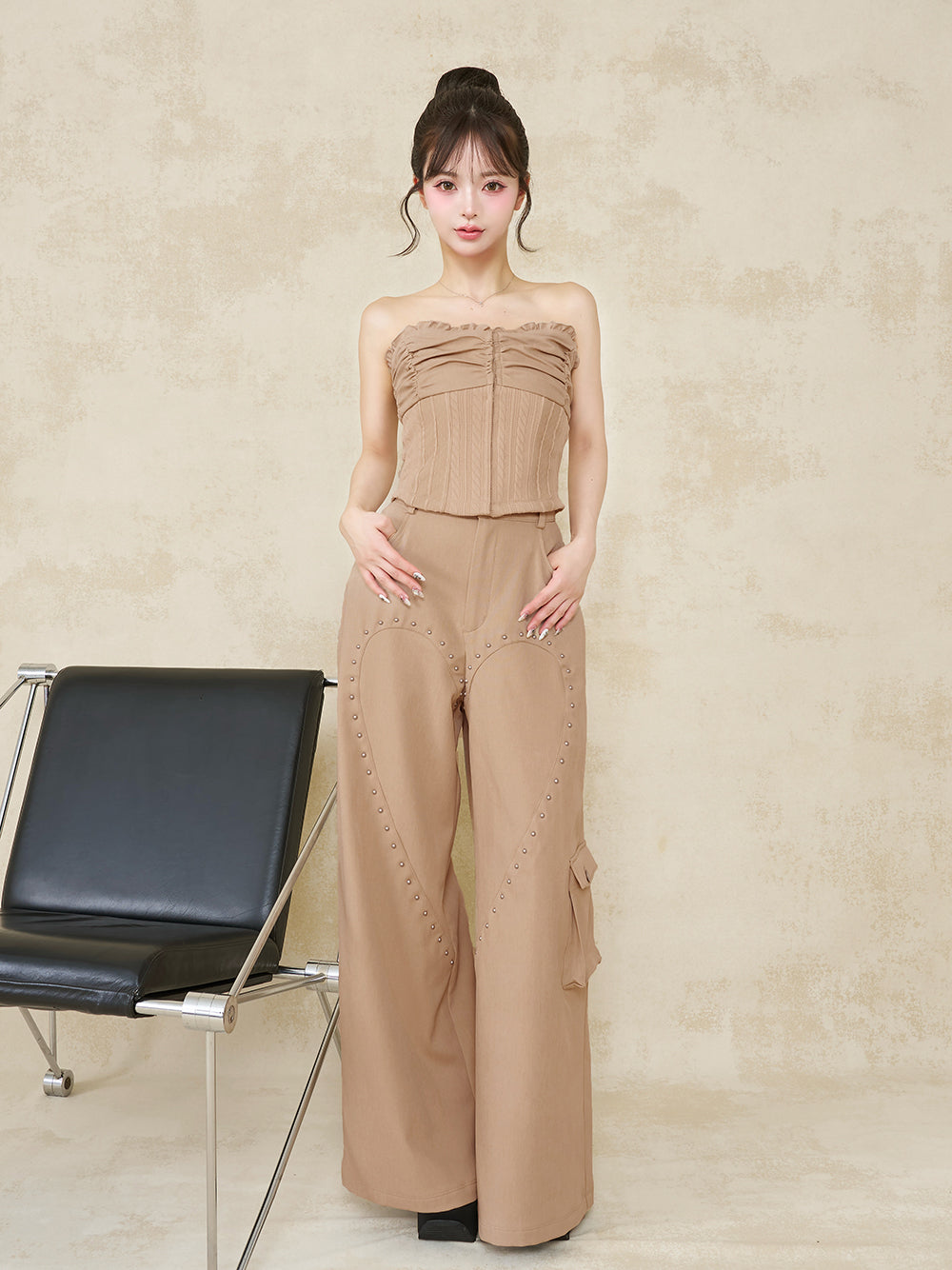モデル：158cm（着用サイズ：S　着用カラー：BEG）