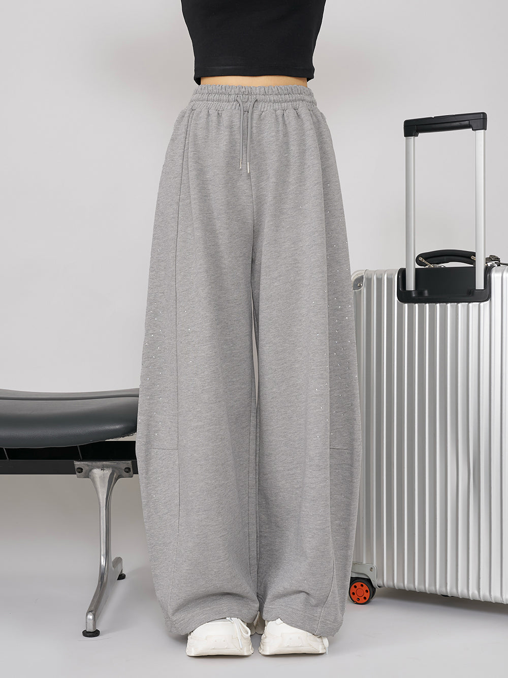 シャイニーバレルスウェットパンツ - gry