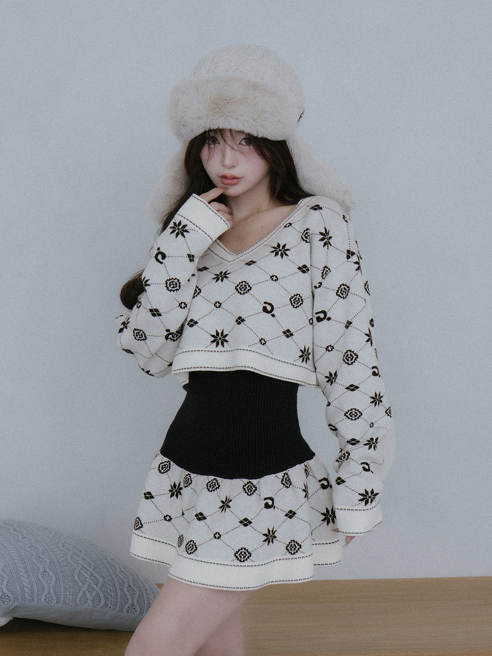 モデル：158cm（着用サイズ：FREE　着用カラー：WHT）