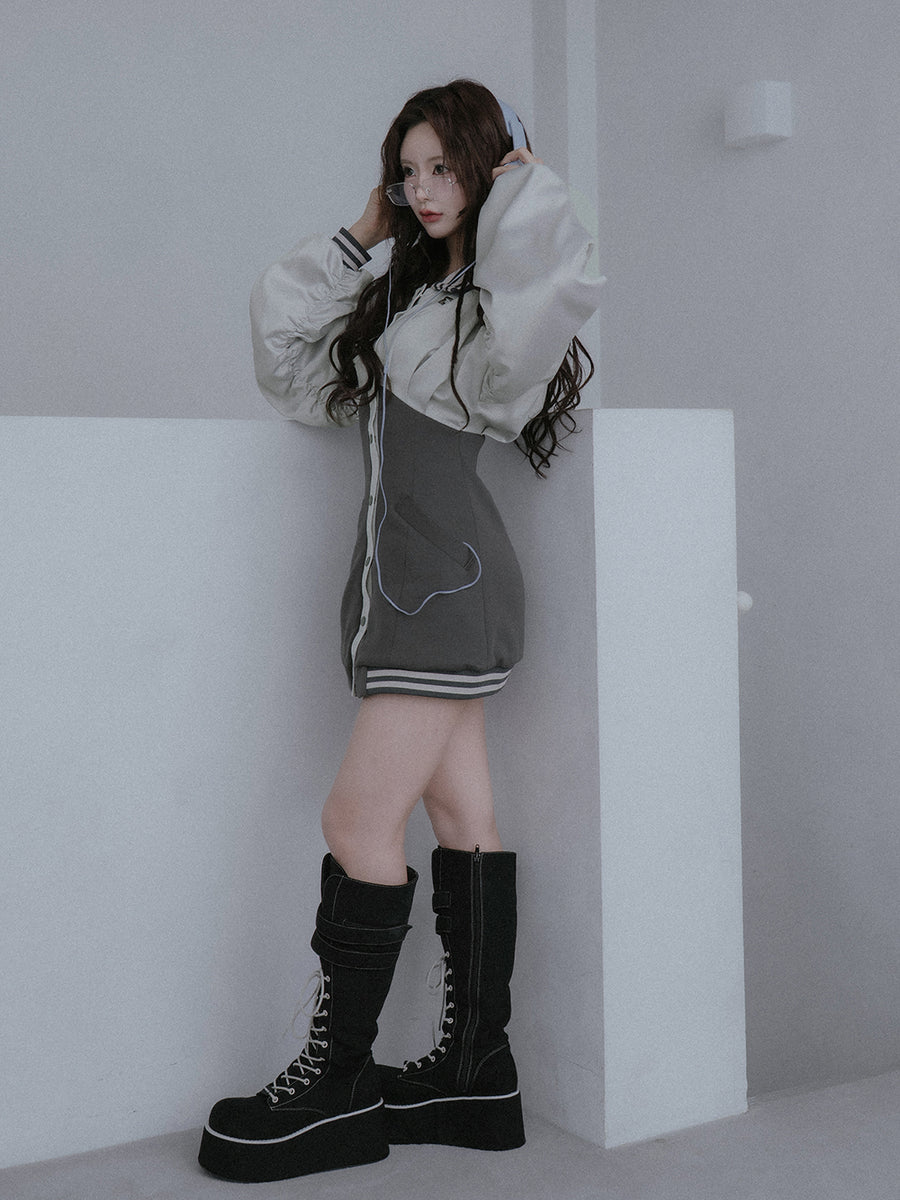 モデル：158cm（着用サイズ：FREE　着用カラー：C-GRY）