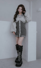 モデル：158cm（着用サイズ：FREE　着用カラー：C-GRY）