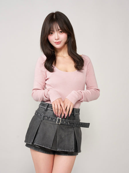 Back Open Knit Top