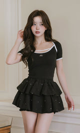 モデル：158cm（着用サイズ：FREE　着用カラー：BLK）
