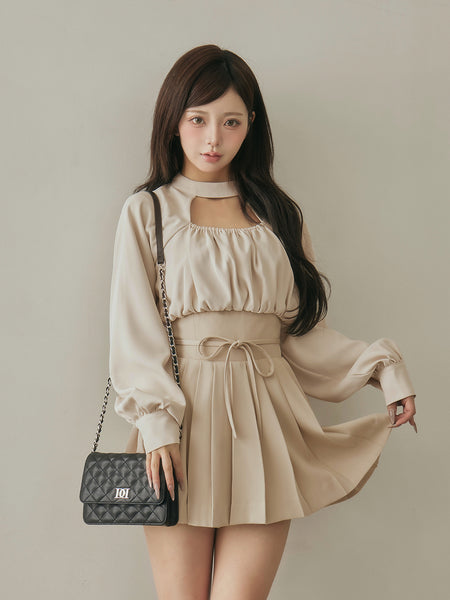 Docking Corset Pleated Mini Dress