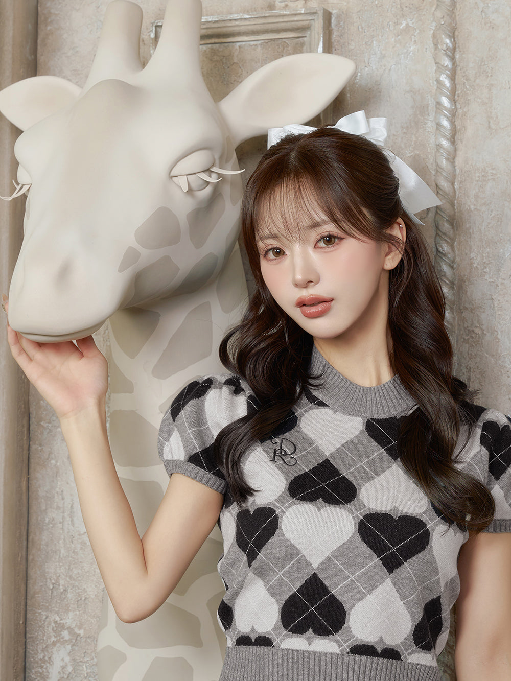 モデル：158cm（着用サイズ：FREE　着用カラー：GRY）