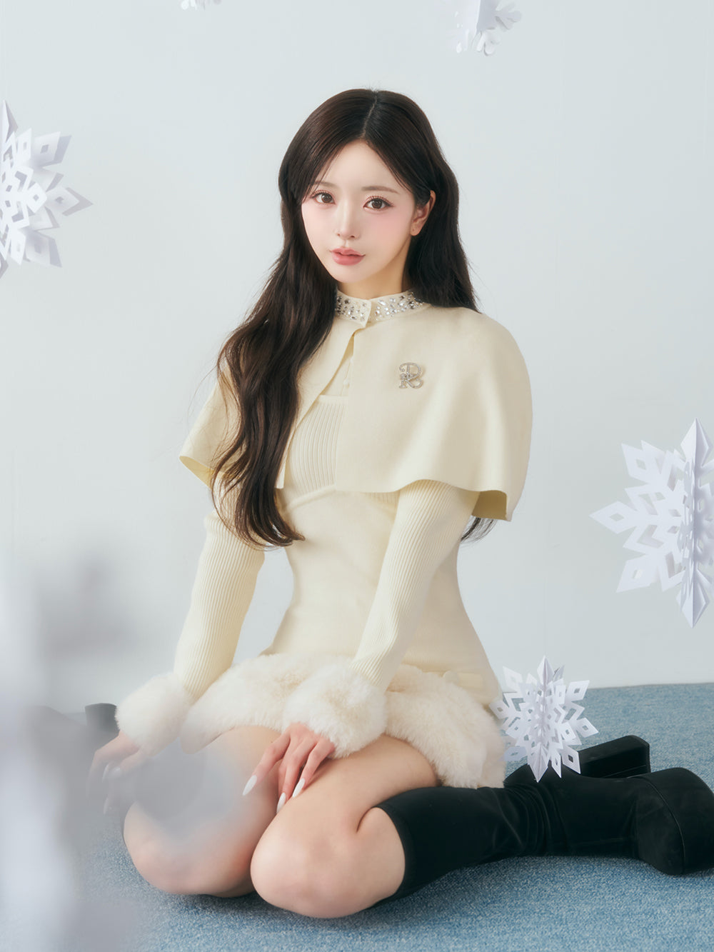 モデル：158cm（着用サイズ：FREE　着用カラー：IVO）