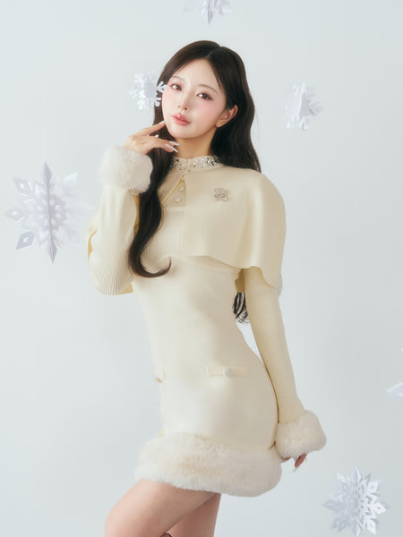 Bijou Cape Knit Mini Dress
