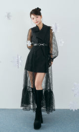 モデル：158cm（着用サイズ：FREE　着用カラー：BLK）