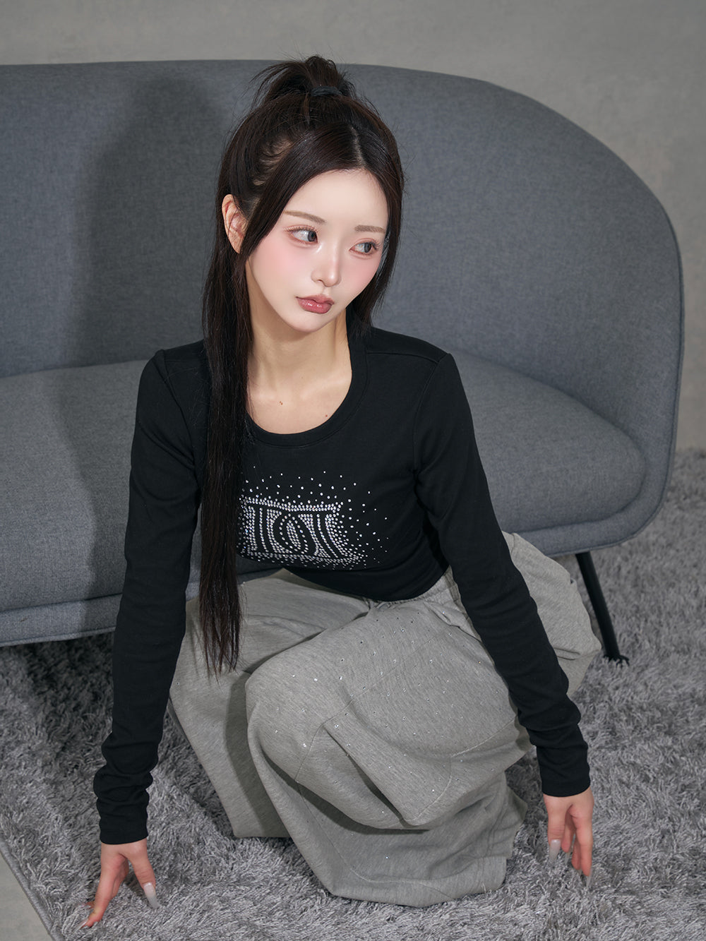 シャイニーDDロゴコンパクトロングTシャツ