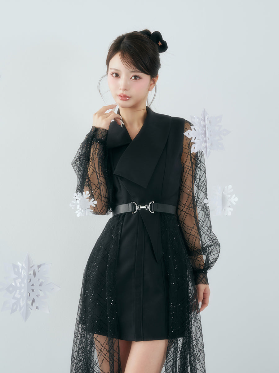 モデル：158cm（着用サイズ：FREE　着用カラー：BLK）