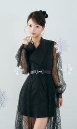 モデル：158cm（着用サイズ：FREE　着用カラー：BLK）